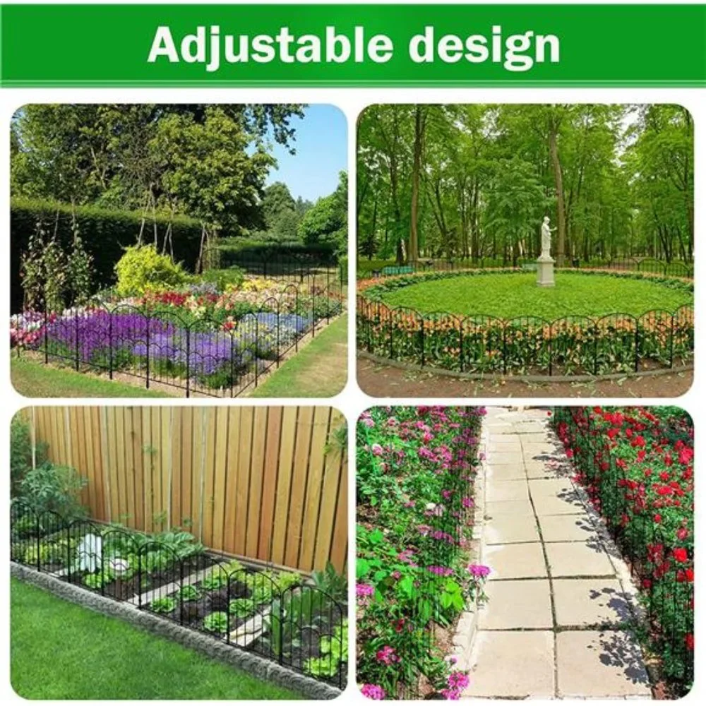 10 Pack, 24in (H) x 10ft (L),Rustproof Metal Wire Garden Fence Animal Barrier